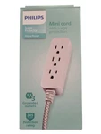 Philips 3-OUTLET Surge Protector With 1 Ft. Extension Cord, Gray And White. Fixed Price $9.99.