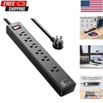 Flat Plug Power Strip Surge Protector - 6 Ft Electric Extension Cord AC/3 U.... Fixed Price $17.85.