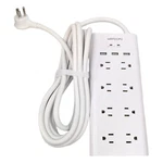 Wandofo Surge Protector Power Strip 8 Outlet 3 Usb White 12' Cord Mountable. Fixed Price $17.99.