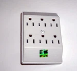 Litesun LA-06 Current Tap 6-OUTLET Plug Adapter E241182 White Power Strip. Fixed Price $13.99.