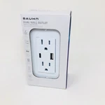 Dual Usb Ports C/a Wall Outlet Charger Receptacle 4.2A, Tamper Resistant Bauhn. Fixed Price $18.44.