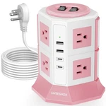 Nveeshox Surge Protector Power Strip Tower, 10 Feet Ultra Flat Extension Cord.... Fixed Price $40.86.