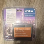 Siemens QSPDA2065P 65KA Surge Protector, Audible & Visible Alarms, 600V, Black. Fixed Price $80.00.