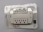 Staples 6 Outlet 1200 Joule Rotating Swivel Wall Mount Surge Protector New. Fixed Price $12.00.