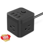 Jsver Usb Power Strip 3 Outlet 4.9FT Cord Black Travel Cruise. Fixed Price $20.00.