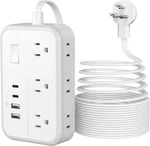 Flat Plug Extension Cord 25 Ft, Surge Protector Power Strip, Outlet Extender Wit. Fixed Price $50.99.
