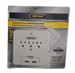 Defiant 3 Outlet Surge Protected, Smart Phone Holder/usb Charging Station. Fixed Price $25.00.