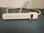 Steren 6-OUTLET Power Strip With 3FT Heavy-duty Cord, 240 Joules White. Fixed Price $10.00.