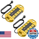 Cccei 2 Outdoor Power Strips Weatherproof With 8 Plug Waterproof Extension Cord. Fixed Price $90.04.