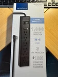 Insignia- 6-OUTLET 1,080 Joules Surge Protector Black. Fixed Price $14.99.