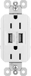 Pass & Seymour Radiant 15 Amp Wall Power Outlet With 2.0 Usb Charger, White. Fixed Price $36.99.
