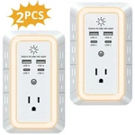 2 Pack Wall Surge Protector With 7 Outlets, 4 Usb Ports & Night Light. Fixed Price $39.99.