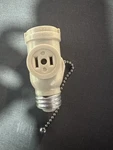 Pull Chain Socket Current Tap Ivory Finish 250W 125V SATCO-90-2451. Fixed Price $14.00.