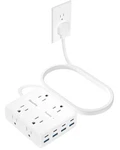 Olcorife Power Strip 8 Ac With Usb Ports, 10 Ft Flat Plug Extension. Fixed Price $40.40.