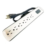 Belkin Outlet Power Strip Surge Protector White Gray Short Cord BV106000-2.5. Fixed Price $9.95.