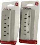 2-PACK Ge 3 Outlet Wall Tap Grounded Prong Power Splitter Almond 54195. Fixed Price $14.17.