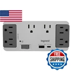 On-q 6 Outlet Enclosure Surge Protector With One Usb-a And Usb-c. Fixed Price $46.28.