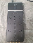 Rocketfish Energy Saving 12 Outlet Surge Protector And Power Manager 4680 Joules. Fixed Price $30.00.