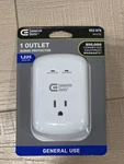 Commercial Electric 1-OUTLET Wall Mounted Surge Protector White 932 875. Fixed Price $8.00.