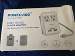 Poweradd. Travel Adapter. Ac Outlets With 2.4A Usb Port Charger. Fixed Price $6.00.