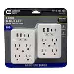 Commercial Electric 6-OUTLET Wall Mounted Surge Protector With 2 Usb-a & Usb-c. Fixed Price $19.99.