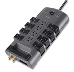 Belkin Pivot Plug Surge Protector, 12 Outlets, 8 Ft Cord, 4320 Joules, Gray, Nib. Fixed Price $50.00.