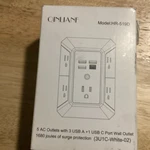 Qinlianf HR-519D Wall Surge Protector Outlets Usb-a/usb-c 1680J White. Fixed Price $13.00.