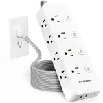 10 Ft Surge Protector Power Strip - 8 Widely Ac Outlet 4 Usb PORTS(2 C), .... Fixed Price $27.02.