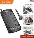 Surge Protector Power Strip - Flat Plug Extension Cord With 8 Outlets And 4 U.... Fixed Price $25.06.