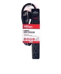 Hyper Tough 6-OUTLET 2.5FT Surge Strip 500-JOULE Protection, Black. Fixed Price $15.39.