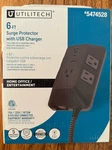 New Sealed Utilitech 6 Surge Protector Usb-a & -c Outlet Charger #5474528. Fixed Price $20.00.