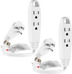 Feet 3 Outlet Power Strip Short Extension Cord Low-profile Flat 1FT, White. Fixed Price $12.44.