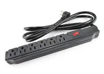 Outlet Horizontal Surge Power Strip, 250 Joules W/ 90 Degree 6FT Cable, SP-115. Fixed Price $15.95.