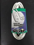 Cable 12FT Indoor Extension Cord, White, For Home Office,coleman. Fixed Price $6.95.