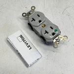 Leviton Lev-lok Hospital Grade Duplex Receptacle 20 Amp 125 Grey M8300-GY. Fixed Price $17.92.
