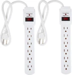 Surge Protector Power Strip, 6-OUTLET With 200J Protection, 2FT Extension. Fixed Price $21.99.
