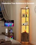 5 Tier Corner Shelf Tall Stand With Led Light & Doors Narrow Rack. Fixed Price $74.99.