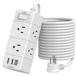 Extension Cord Flat Plug Power Strip Tcstei 3-SIDE Outlet Ft, White. Fixed Price $26.11.