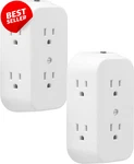 6-OUTLET Wall Tap Extender 2 Pack 3-PRONG Adapter With Circuit Breaker White. Fixed Price $24.95.