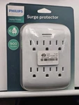 Philips 6-OUTLET Surge Protector Tap, 900 Joules, Space Saving Design, 3-PRONG. Fixed Price $20.00.