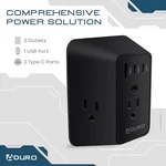 Aduro Multi Plug Outlet Extender Surge Protector Wall Charger - Black. Fixed Price $21.22.