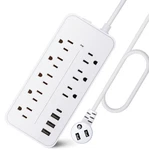 Power Strip Surge Protector 8 Ac Outlets 3 Usb Ports + Type 4 Ft Cable. Fixed Price $13.95.