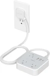 Tessan Ultra Thin Flat Extension Cord 5 Ft, Slim Power Strip Grey White. Fixed Price $31.22.