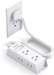 Flat Plug Power Strip 5FT Ultra Extension Cord With 6 Outlets Extender Usa. Fixed Price $19.99.