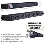 Cyberpower CPS1215RM Rackmount Surge Protector, 120V/15A, 10 Outlets, Ft. Fixed Price $44.90.