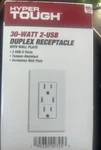 Hyper Tough 30-WATT Usb-c Charger Duplex Tamper Resistant Outlet White 15A 120V. Fixed Price $18.00.
