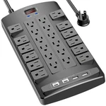 Qinlianf Surge Protector Power Strip - 6FT Flat Plug Heavy Duty Extension Cor.... Fixed Price $33.94.