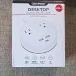 Cyberpower Surge Protector 2 Outlet Usb-a Usb-c 5FT Cord 500J White. Fixed Price $14.63.