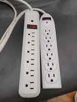 Lot Of 2 Power Strips 6 Outlet Each Wall Mountable Ace. Fixed Price $6.00.