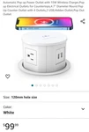 Pop Up With 15W Wireless Charger, & 4 Outlets. Fixed Price $74.99.